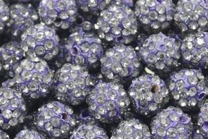Koraliki Shamballa Disco Ball Purple 10mm 10szt
