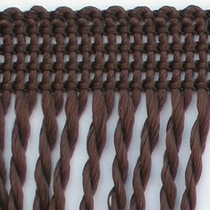 Frędzle Chwosty Na Taśmie Skręcane Brązowy Ciemny 60mm 25m