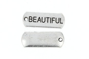 Zawieszka z przesłaniem Grawerka Beautiful 21x8mm