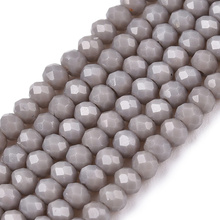 Koraliki Fasetowane Kryształki Szklane Rondelle Szary 2.7x1.5mm