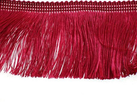 Frędzle cięte Taśma dekoracyjna z frędzlami bordowy 60mm
