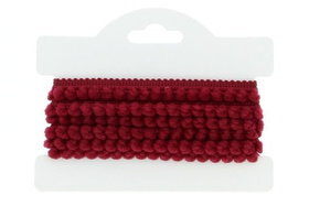 Taśma dekoracyjna z pomponami wypustki bordowy 9mm