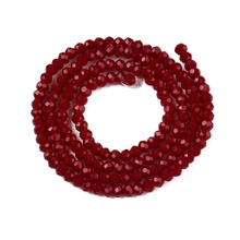 Koraliki Fasetowane Kryształki Szklane Rondelle Bordowy 2.7x1.5mm