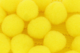 Taśma dekoracyjna gładka z pomponami Pompony Żółty 40mm 10m