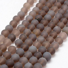 Agat Frosted Gray Kamień Jubilerski gładki kula 6mm