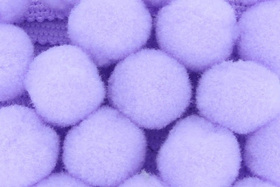 Taśma dekoracyjna gładka z pomponami Pompony Liliowy 40mm 10m