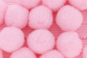 Taśma dekoracyjna gładka z pomponami Pompony Różowy Jasny 40mm 10m