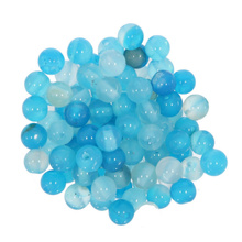 Agat Pasiasty Dodger Blue Kamień Jubilerski gładki kula 4mm