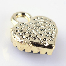 Zawieszka metalowa malowana serce 8x7.5mm