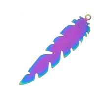 Ombre koronkowa zawieszka stal chirurgiczna 41x9mm 4szt