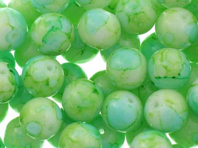 Koraliki Szklane Powlekane Kamienne Zielony tęczowy 4mm