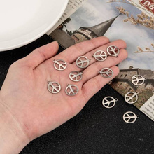 Zawieszka Stal Chirurgiczna peace sign 17x14x1mm