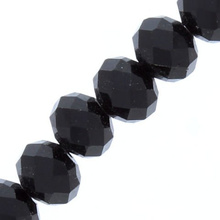 Koraliki Kryształki Szlifowane Fasetowane Rondelle Platerowany Czarny 6x8mm 20cm ~33szt