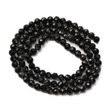 Turmalin Czarny - kamień ochrony i stabilizacji - Kula Fasetowany Koraliki 4mm