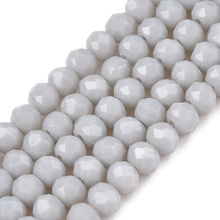 Koraliki Fasetowane Kryształki Szklane Rondelle Szary 3.8x3mm