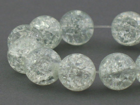 Koraliki Szklane Crackle Kula Biały Crystal 12mm 36szt