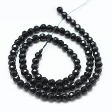 Jadeit Black Kamień Jubilerski Fasetowany kula 4mm