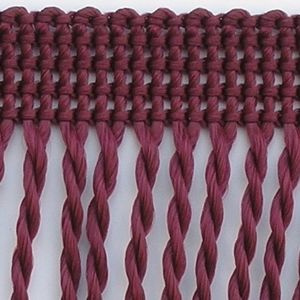 Frędzle Chwosty Na Taśmie Skręcane Bordowy Ciemny 60mm 25m