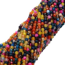 Agat Colorful Kamień Jubilerski Fasetowany kula 4mm