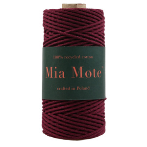 Mia Mote™ Petit Line OUTLET CUT Sznurek pleciony bawełniany 2mm Ruby
