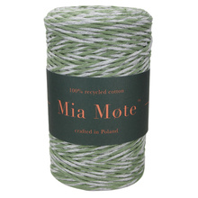 Mia Mote™ Classic Line Sznurek bawełniany skręcany do makramy 3mm green jasper + basalt grit