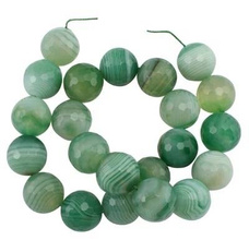 Agat Pasiasty Green Kamień Jubilerski Fasetowany kula 6mm