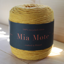 Sznurek bawełniany skręcany do makramy eco żółty 5mm