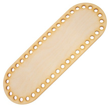 Drewniana baza owal do makramy do koszyka spód dno torebki 29.5x10cm otwory 8mm 1szt