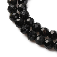 Turmalin Czarny - kamień ochrony i stabilizacji - Kula Fasetowany Koraliki 4mm