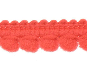 Taśma tasiemka dekoracyjna z pomponami czerwony 9mm 25m