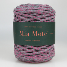 Mia Mote™ Lush Line sznurek bawełniany +5mm miraże ombre radiant orchid + basalt grit