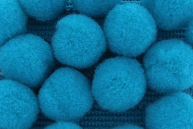 Taśma dekoracyjna gładka z pomponami Pompony Lazurowy 40mm 10m