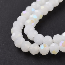 Koraliki Fasetowane Kryształki Szklane Rondelle Biały AB 2.7x1.5mm