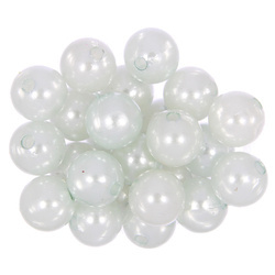 Koraliki perełki perły akrylowe jasny błękitny/szar 16mm