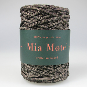 Mia Mote™ ByBag Line Sznurek Poliestrowy płaski bez rdzenia czarny z beżową ciemną nitką 5mm