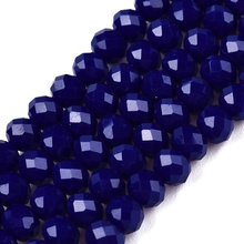 Koraliki Fasetowane Kryształki Szklane Rondelle Kobaltowy 3.8x3mm