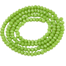 Koraliki Fasetowane Kryształki Szklane Rondelle Limonka 2.7x1.5mm