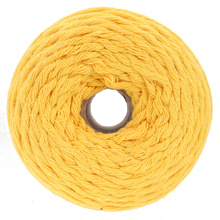 Sznurek bawełniany skręcany do makramy eco żółty 5mm