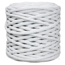 Mia Mote™ / Extra Lush Line / Sznurek Bawełniany pleciony / Do Makramy / 7mm / Grey White