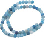 Agat Ognisty Frosted Deep Sky Blue Kamień Jubilerski gładki kula 6mm