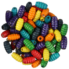 Koraliki Drewniane Drewno oliwka karbowana mix 15x6mm