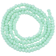 Koraliki Fasetowane Kryształki Szklane Rondelle Miętowy 2.7x1.5mm