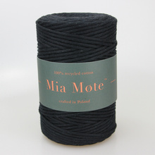 Mia Mote™ Classic Line Sznurek bawełniany skręcany do makramy 3mm shungite