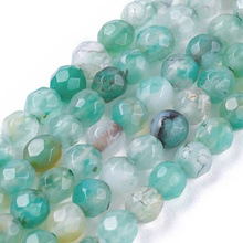 Agat Pale Green Kamień Jubilerski Fasetowany kula 4mm