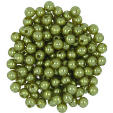 Perły Perełki Koraliki Akrylowe Jasny brąz / złoty 6mm