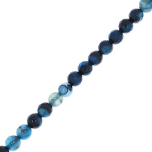 Agat Pasiasty Prussian Blue Kamień Jubilerski Fasetowany kula 6mm