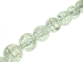 Koraliki Szklane Crackle Kula Biały Crystal 12mm 36szt