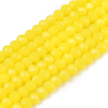 Koraliki Fasetowane Kryształki Szklane Rondelle Żółty 2.7x1.5mm