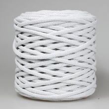 Mia Mote™ / Extra Lush Line / Sznurek Bawełniany pleciony / Do Makramy / 7mm / Grey White