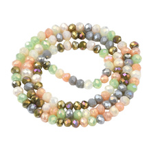 Koraliki Fasetowane Kryształki Szklane Rondelle Metaliczna Aurora 3x2mm